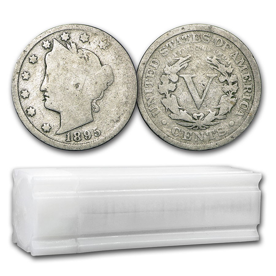 1883-1912 Liberty Head V Nickel 40-Coin Roll Culls/AG