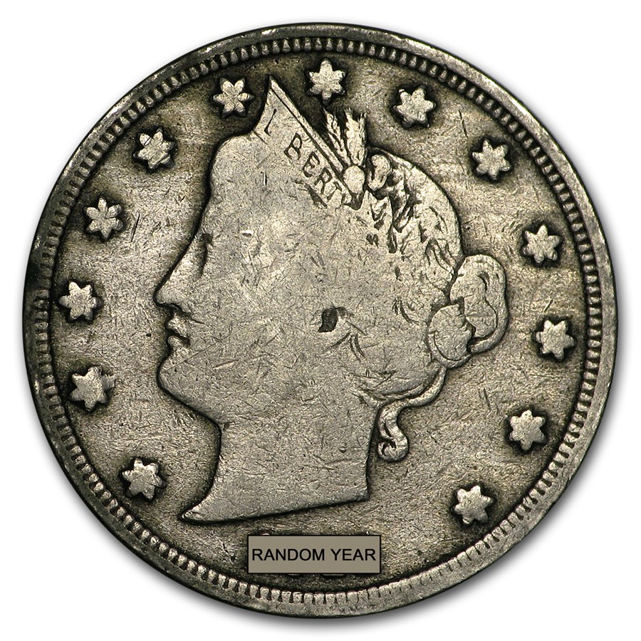 1883-1912 Liberty Head V Nickel Avg Circ