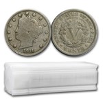 1883-1912 Liberty Head V Nickels 40-Coin Roll Avg Circ