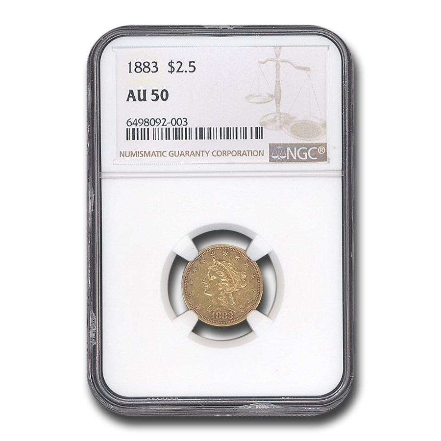 1883 $2.50 Liberty Gold Quarter Eagle AU-50 NGC