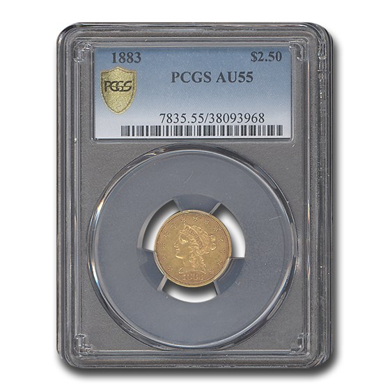 1883 $2.50 Liberty Gold Quarter Eagle AU-55 PCGS 1883 $2.50 Liberty Gold Quarter Eagle AU-55 PCGS