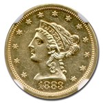 1883 $2.50 Liberty Gold Quarter Eagle AU-58 NGC