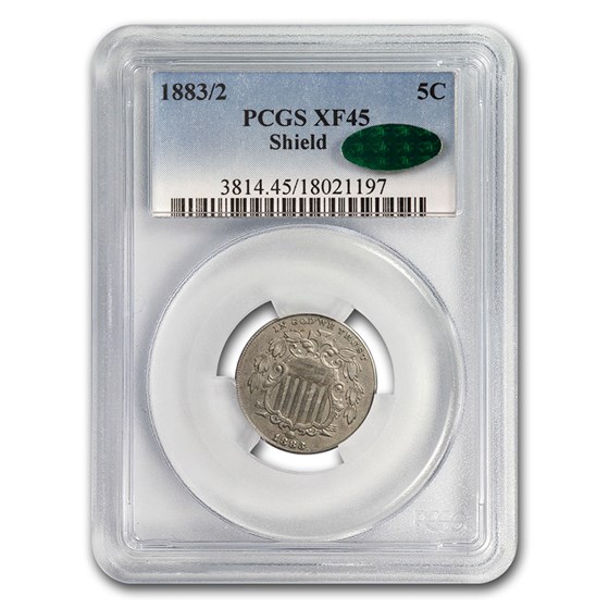 1883/2 Shield Nickel XF-45 PCGS CAC 1883/2 Shield Nickel XF-45 PCGS CAC