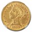 1883 $5 Liberty Gold Half Eagle MS-61 NGC