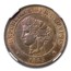 1883-A France 5 Centimes MS-62 NGC (Brown)