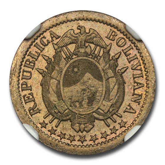 1883 Bolivia 5 Centavos MS-65 NGC 1883 Bolivia 5 Centavos MS-65 NGC