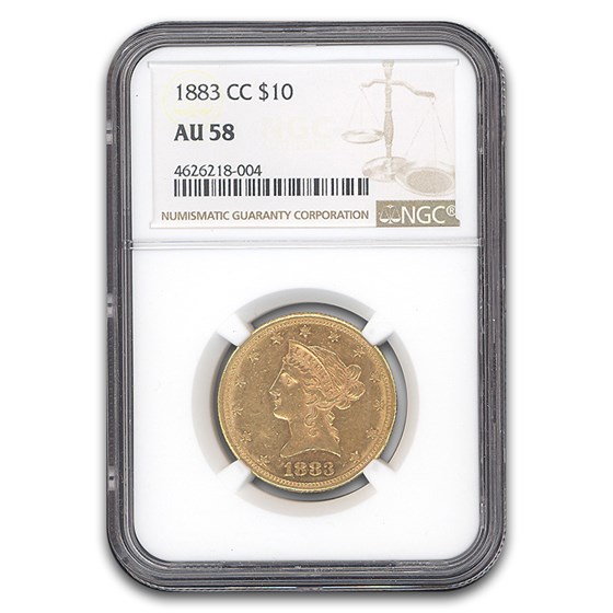 1883-CC $10 Liberty Gold Eagle AU-58 NGC