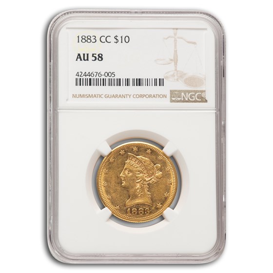 1883-CC $10 Liberty Gold Eagle AU-58 NGC 1883-CC $10 Liberty Gold Eagle AU-58 NGC