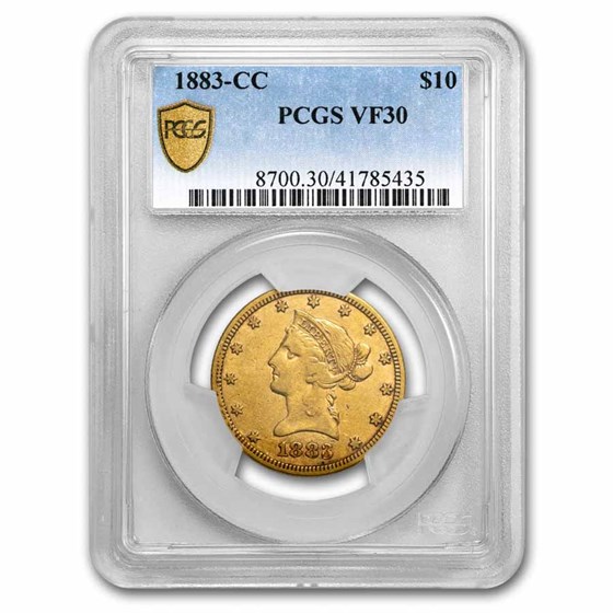 1883-CC $10 Liberty Gold Eagle VF-30 PCGS 1883-CC $10 Liberty Gold Eagle VF-30 PCGS