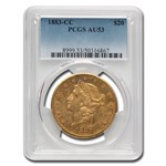 1883-CC $20 Liberty Gold Double Eagle AU-53 PCGS