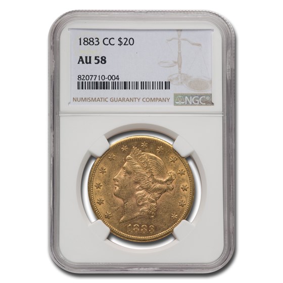 1883-CC $20 Liberty Gold Double Eagle AU-58 NGC 1883-CC $20 Liberty Gold Double Eagle AU-58 NGC