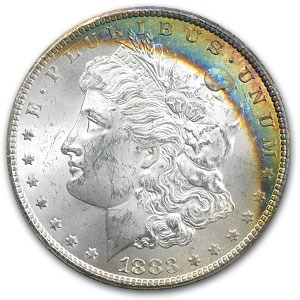 1883-CC Morgan Dollar MS-63 (GSA, Rainbow Obv) 1883-CC Morgan Dollar MS-63 (GSA, Rainbow Obv)