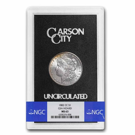 1883-CC Morgan Dollar MS-63 NGC (Beautiful Toning, GSA) 1883-CC Morgan Dollar MS-63 NGC (Beautiful Toning, GSA)