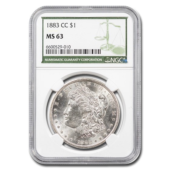 1883-CC Morgan Dollar MS-63 NGC (Green Label) 1883-CC Morgan Dollar MS-63 NGC (Green Label)