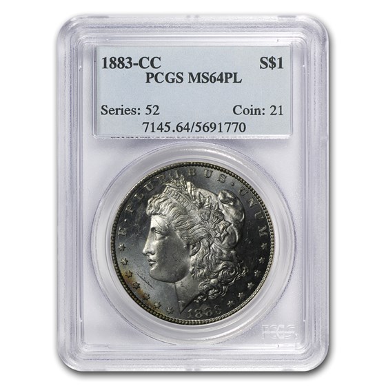 1883-CC Morgan Dollar MS-64 PL PCGS 1883-CC Morgan Dollar MS-64 PL PCGS