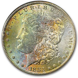 1883-CC Morgan Dollar MS-65 NGC (Colorful Obv Toning) 1883-CC Morgan Dollar MS-65 NGC (Colorful Obv Toning)
