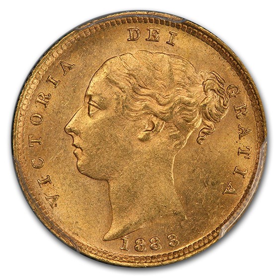 1883 Great Britain Gold Half-Sovereign Victoria MS-63 PCGS