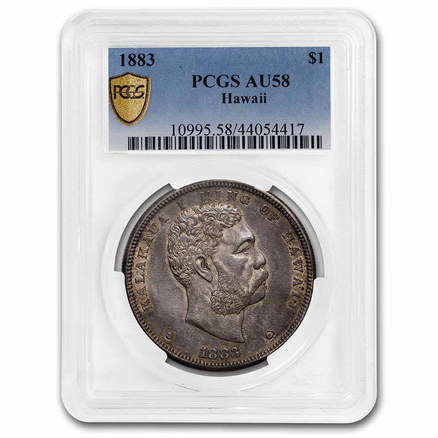 Buy 1883 Hawaii Dollar Kalakaua I AU-58 PCGS | APMEX Buy 1883 Hawaii Dollar Kalakaua I AU-58 PCGS | APMEX