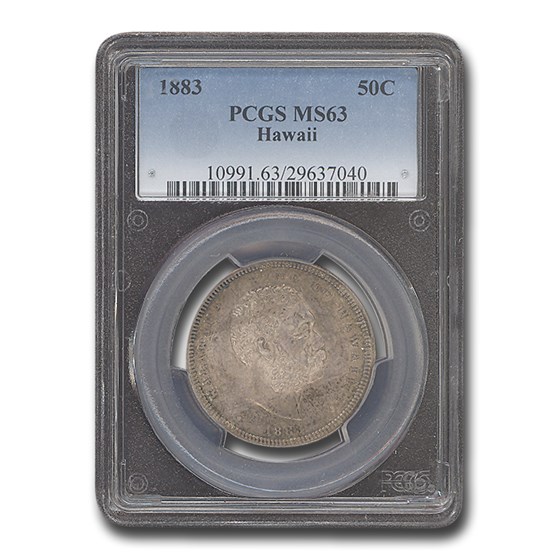 1883 Hawaii Half Dollar Kalakaua I MS-63 PCGS 1883 Hawaii Half Dollar Kalakaua I MS-63 PCGS