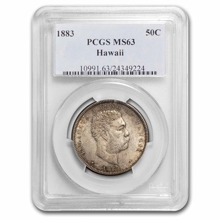 ★PCGS 【 MS63 】『 超ハイグレード』ラスターがかなりきれいです Buy 1883 Hawaii Half Dollar Kalakaua I MS-63 PCGS | APMEX