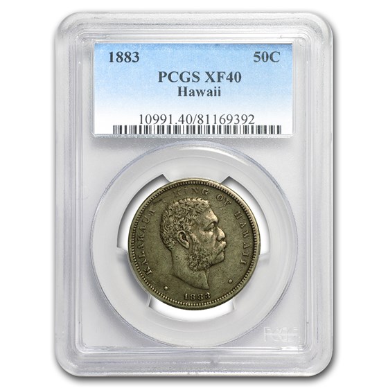 1883 Hawaii Half Dollar Kalakaua I XF-40 PCGS 1883 Hawaii Half Dollar Kalakaua I XF-40 PCGS
