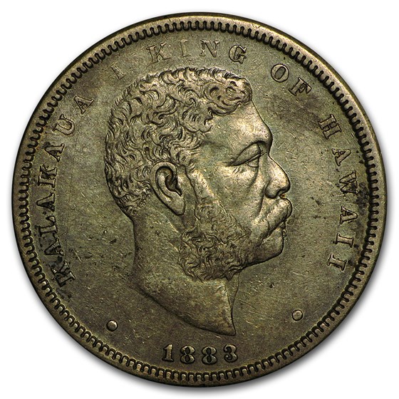 1883 Hawaii Half Dollar VF Details (Cleaned)