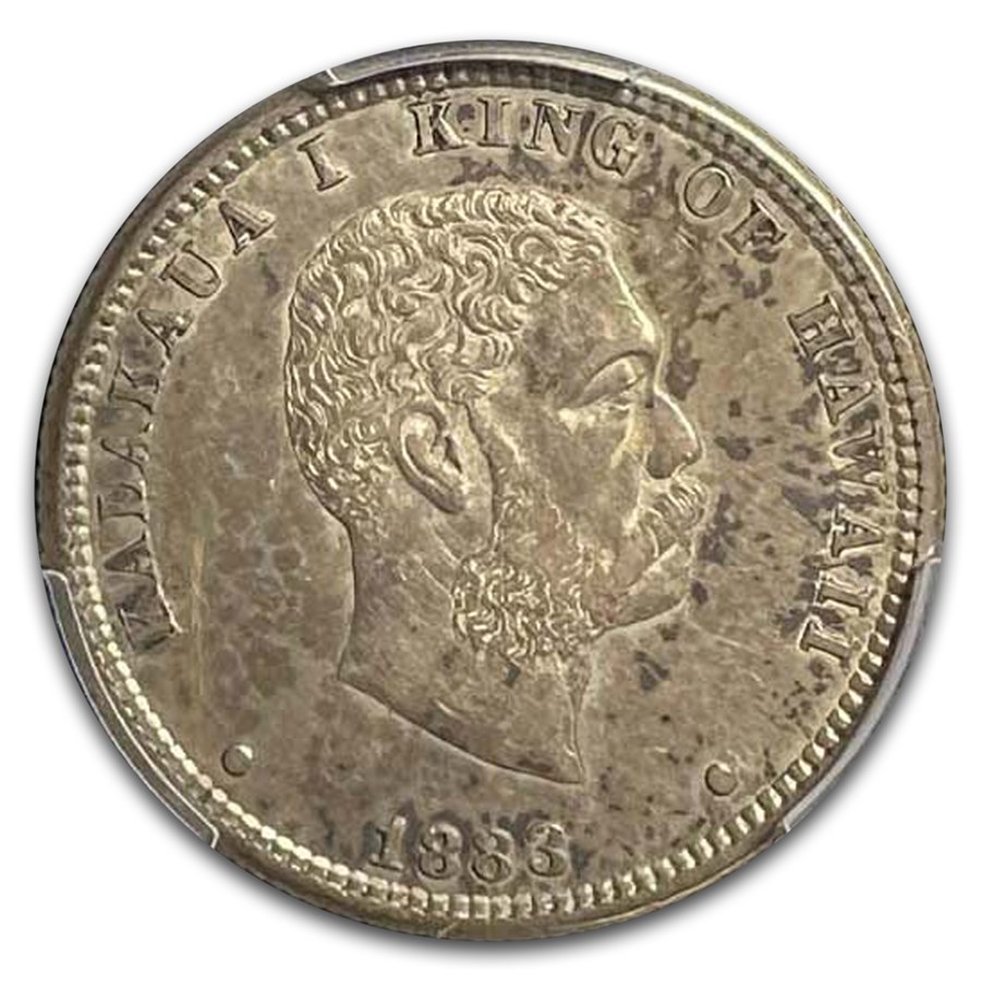 1883 Hawaii Quarter Kalakaua I AU-50 PCGS
