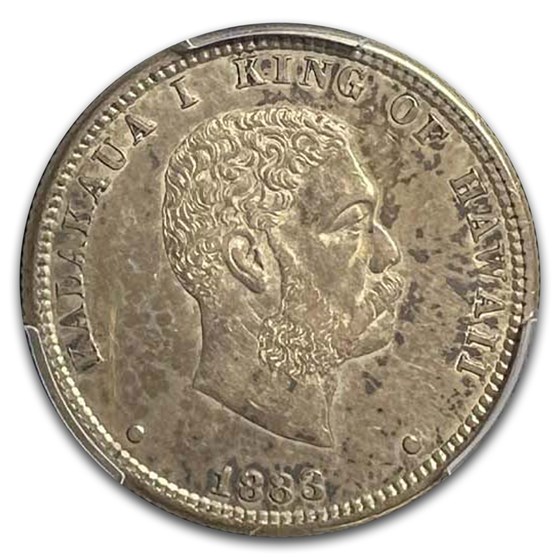 1883 Hawaii Quarter Kalakaua I AU-50 PCGS 1883 Hawaii Quarter Kalakaua I AU-50 PCGS