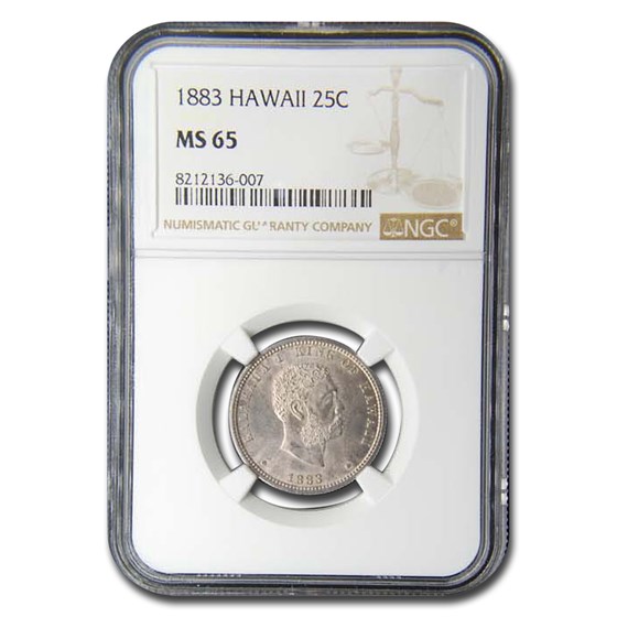 1883 Hawaii Quarter Kalakaua I MS-65 NGC 1883 Hawaii Quarter Kalakaua I MS-65 NGC