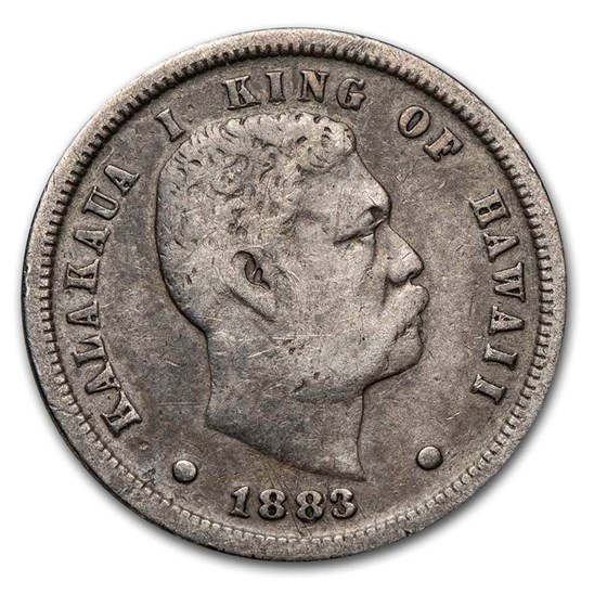 1883 Hawaii Ten Cents Fine 1883 Hawaii Ten Cents Fine