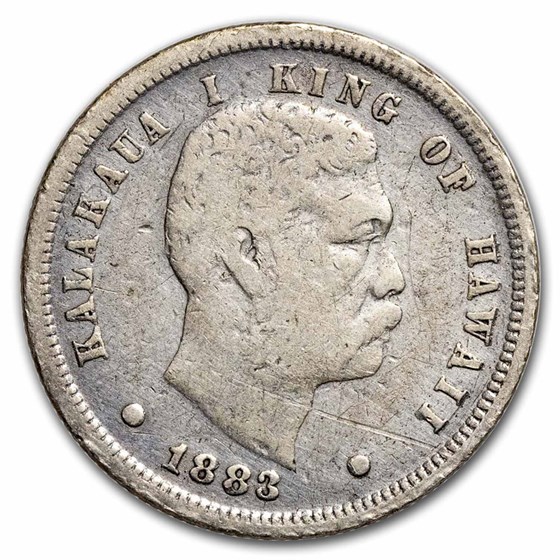 1883 Hawaii Ten Cents VG 1883 Hawaii Ten Cents VG