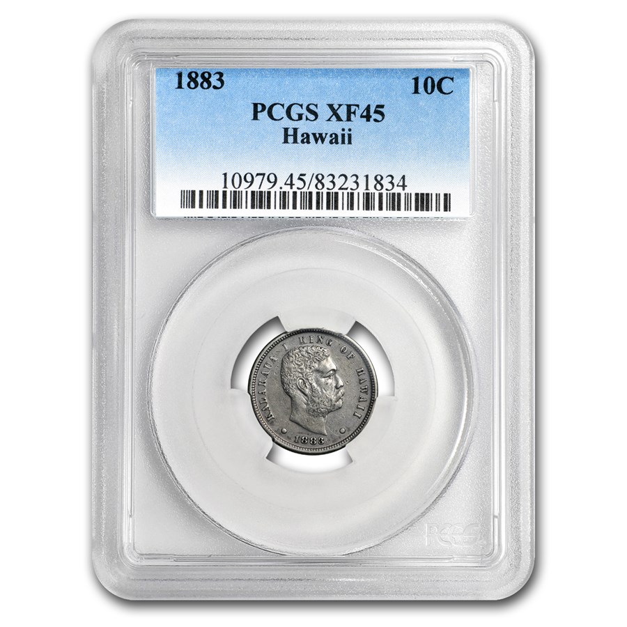 1883 Hawaii Ten Cents XF-45 PCGS