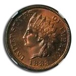 1883 Indian Head Cent MS-64 NGC (Red/Brown)
