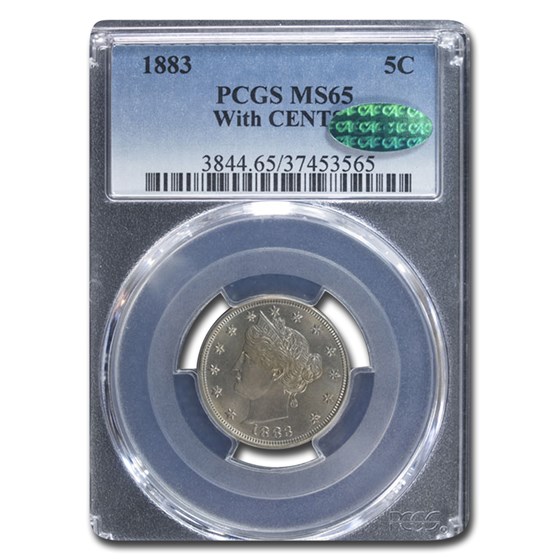 1883 Liberty Head V Nickel MS-65 PCGS CAC (With Cents) 1883 Liberty Head V Nickel MS-65 PCGS CAC (With Cents)