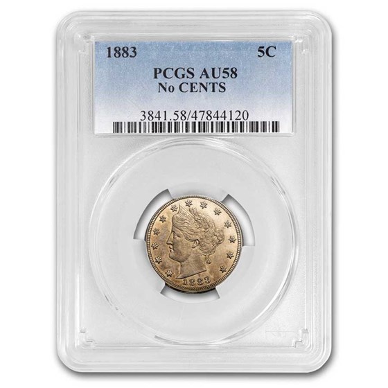 1883 Liberty Head V Nickel No Cents AU-58 PCGS 1883 Liberty Head V Nickel No Cents AU-58 PCGS