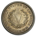 1883 Liberty Head V Nickel No Cents AU