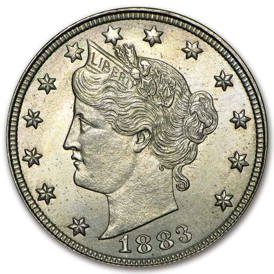 1883 Liberty Head V Nickel No Cents BU