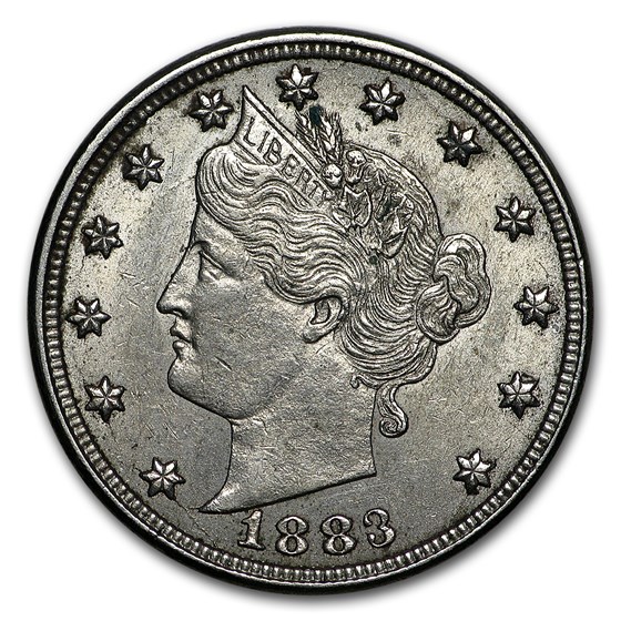1883 Liberty Head V Nickel No Cents Choice AU 1883 Liberty Head V Nickel No Cents Choice AU