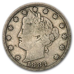 1883 Liberty Head V Nickel No Cents Fine