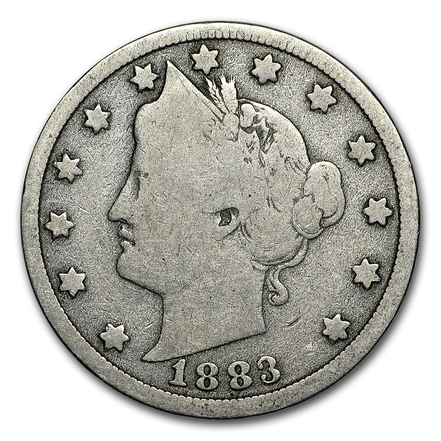 1883 Liberty Head V Nickel No Cents Good