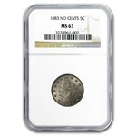 1883 Liberty Head V Nickel No Cents MS-63 NGC