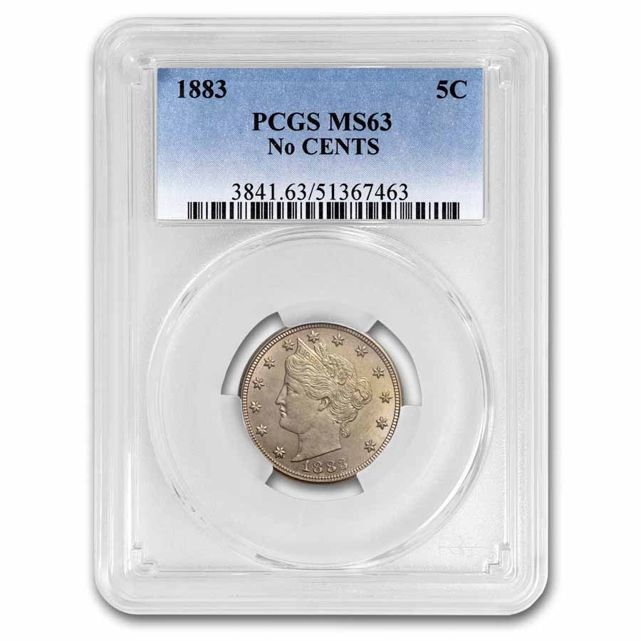 1883 Liberty Head V Nickel No Cents MS-63 PCGS
