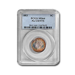 1883 Liberty Head V Nickel No Cents MS-64 PCGS (Toned) 1883 Liberty Head V Nickel No Cents MS-64 PCGS (Toned)