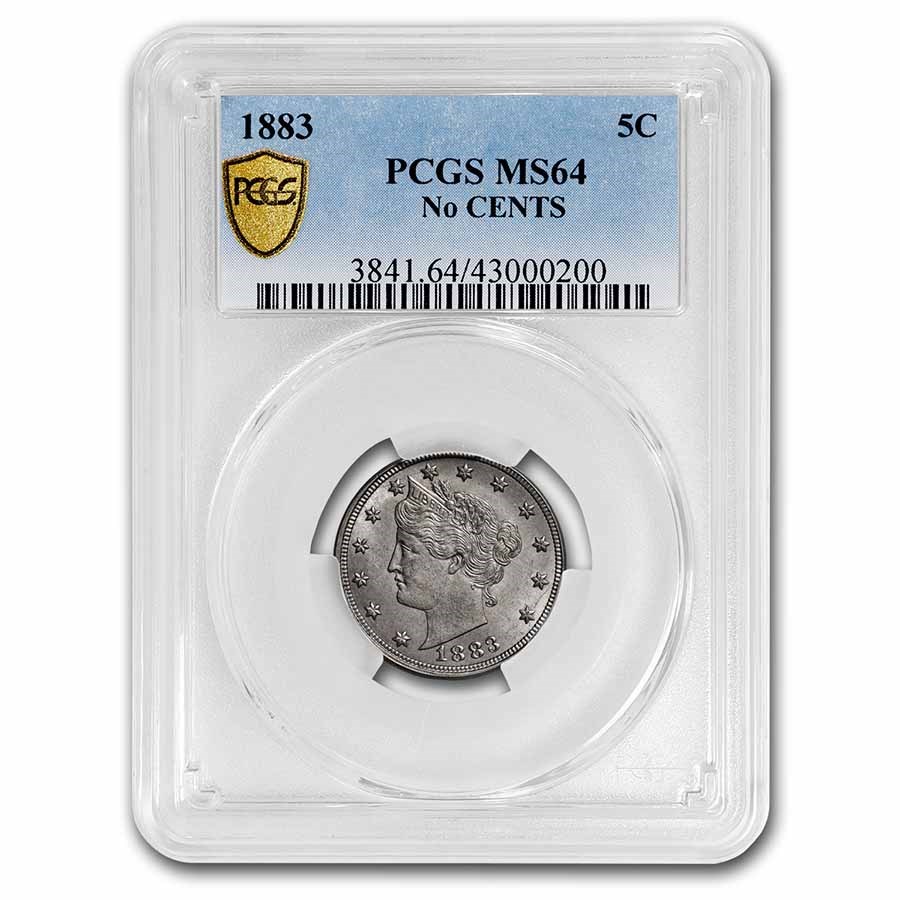 1883 Liberty Head V Nickel No Cents MS-64 PCGS