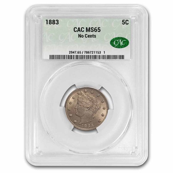 1883 Liberty Head V Nickel No Cents MS-65 CACG 1883 Liberty Head V Nickel No Cents MS-65 CACG