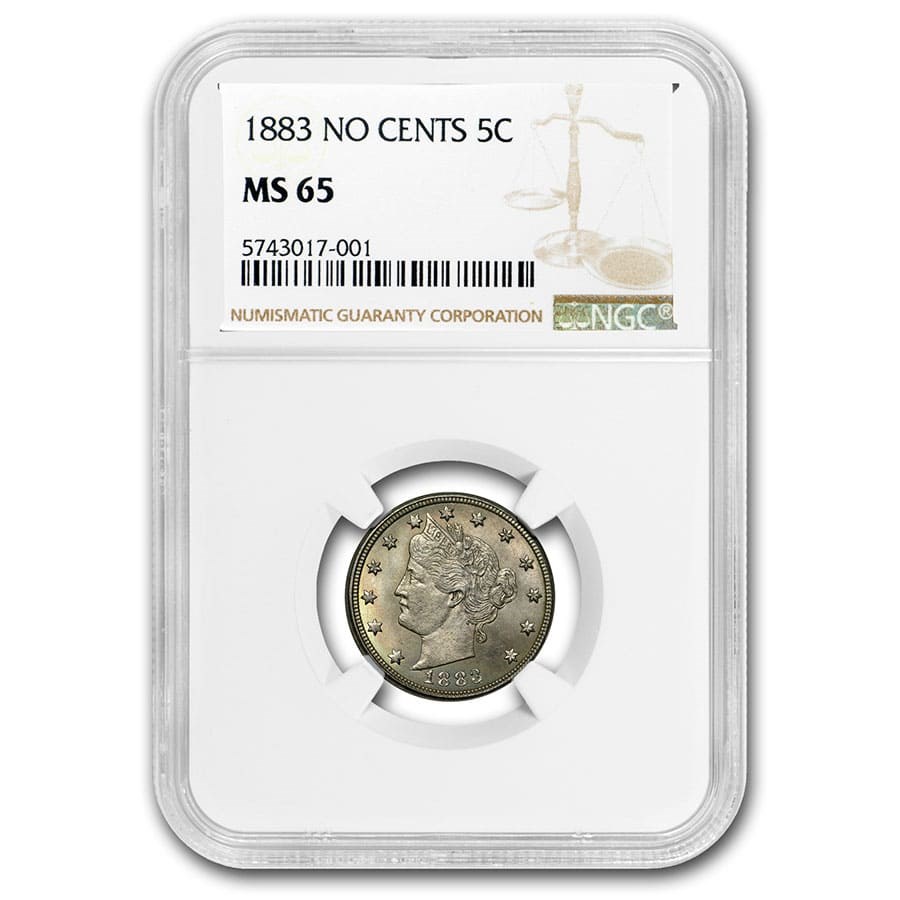 1883 Liberty Head V Nickel No Cents MS-65 NGC