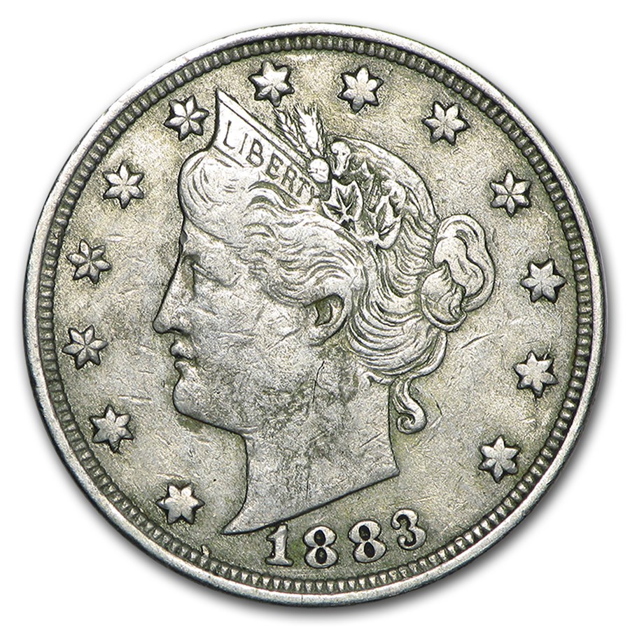 1883 Liberty Head V Nickel No Cents VF