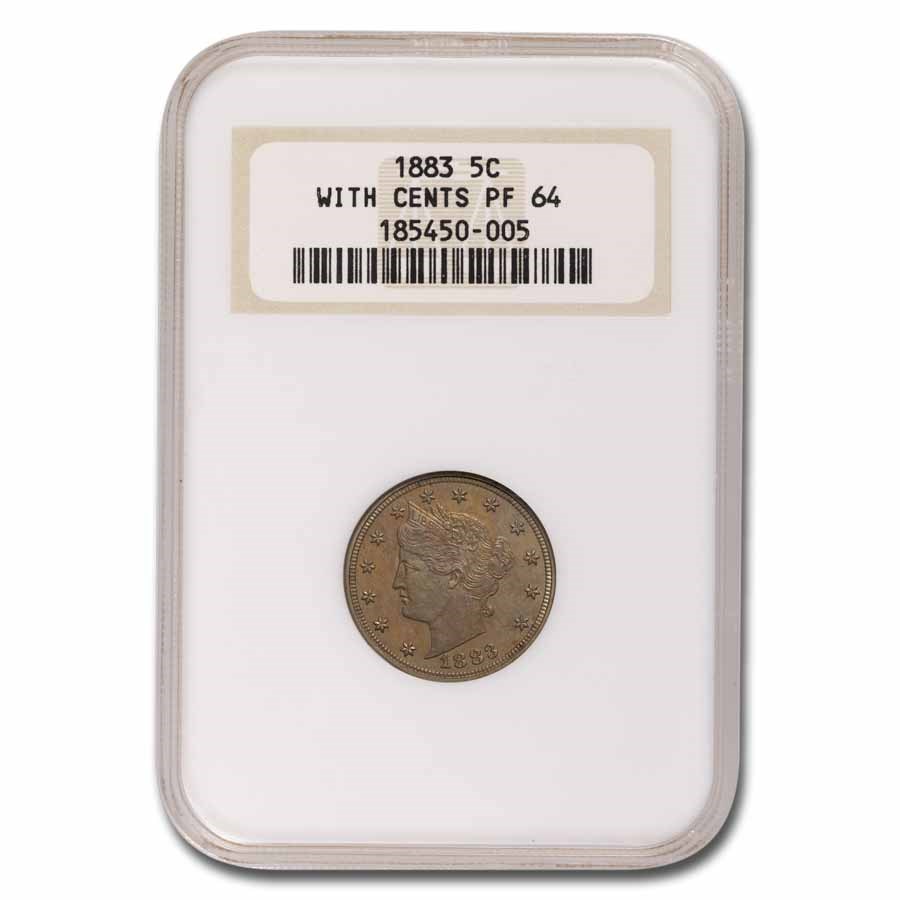 1883 Liberty Head V Nickel PF-64 NGC (w/Cents)