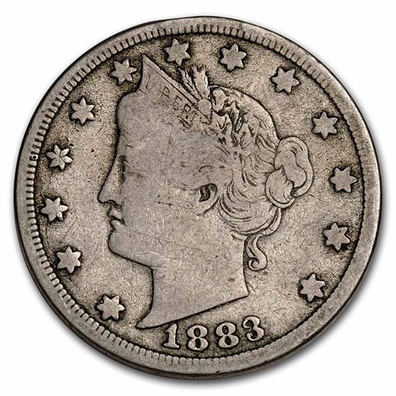1883 Liberty Head V Nickel w/Cents Fine 1883 Liberty Head V Nickel w/Cents Fine