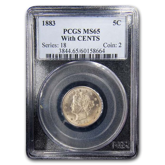 1883 Liberty Head V Nickel w/Cents MS-65 PCGS 1883 Liberty Head V Nickel w/Cents MS-65 PCGS